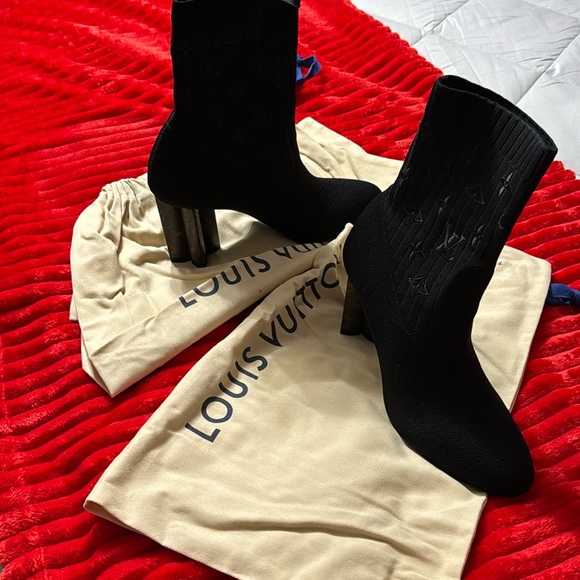 Heeled silhouette boots. Worn about 4 times. Runs small - Picture 1 of 7